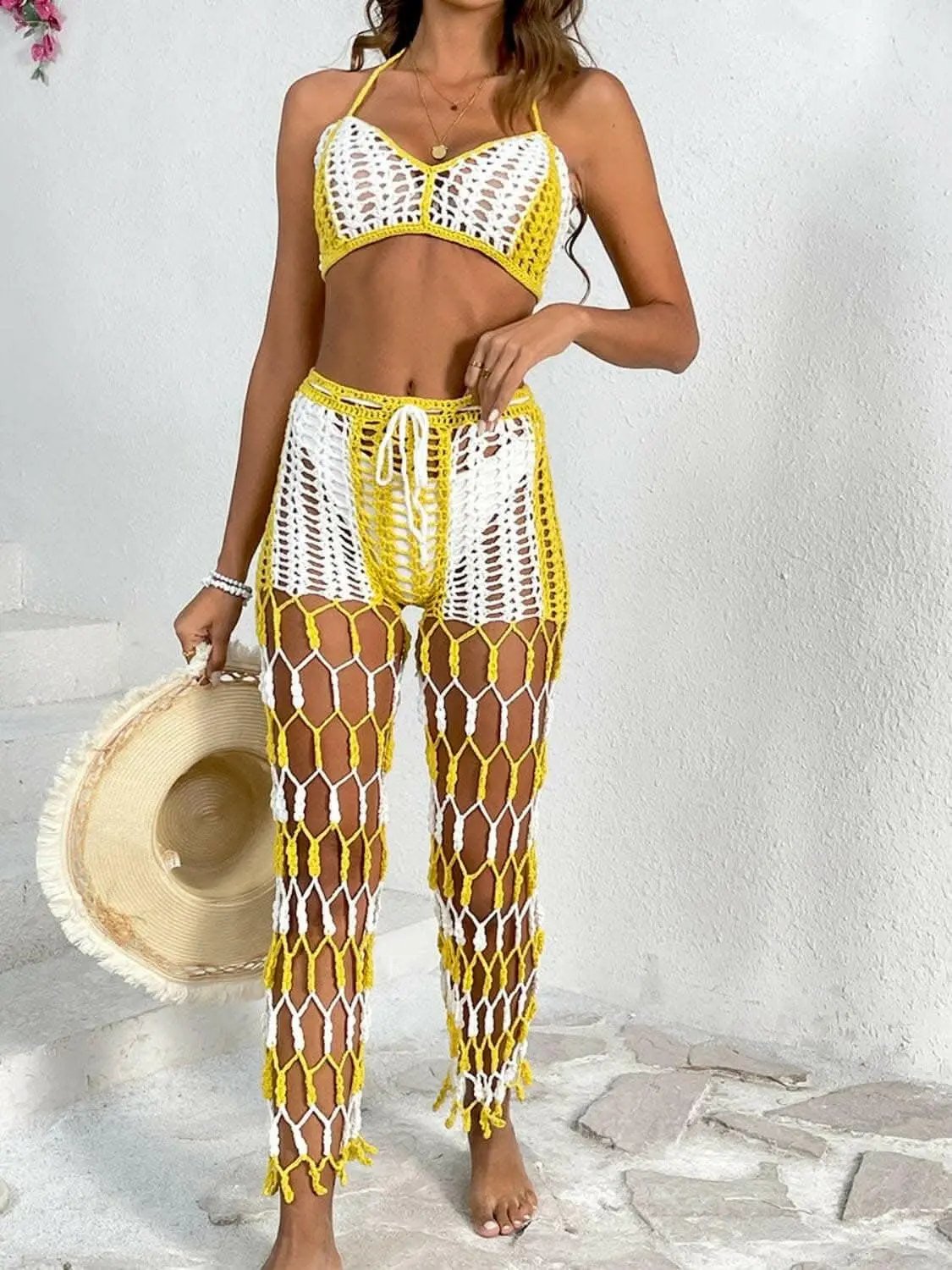 Chic cutout halter swimwear set - Love Salve